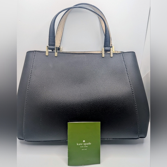 NWOT 3 Pocket Kate Spade Black Spiked Leather Handbag - Picture 3 of 7